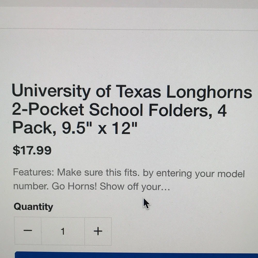 University of Texas Longhorns 2 pocket folders